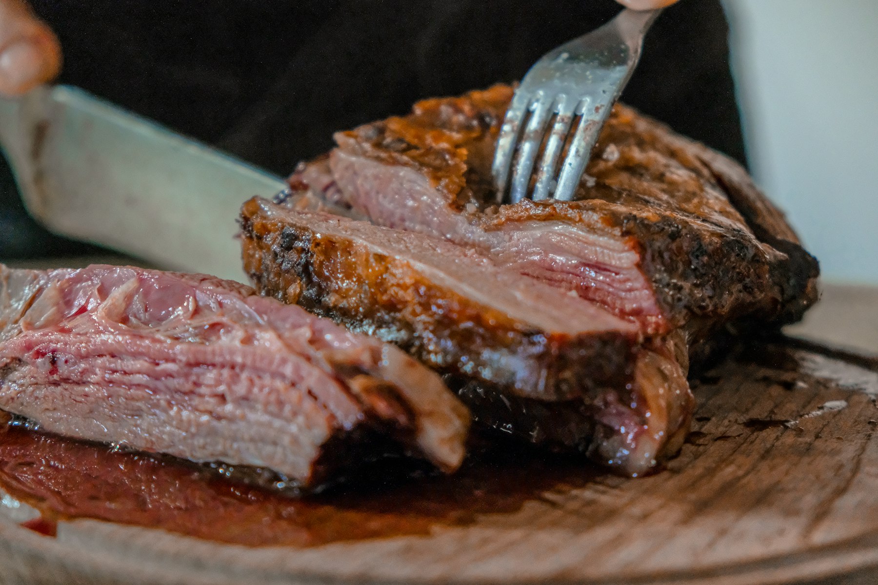 The glowing binchotan grill at the counter